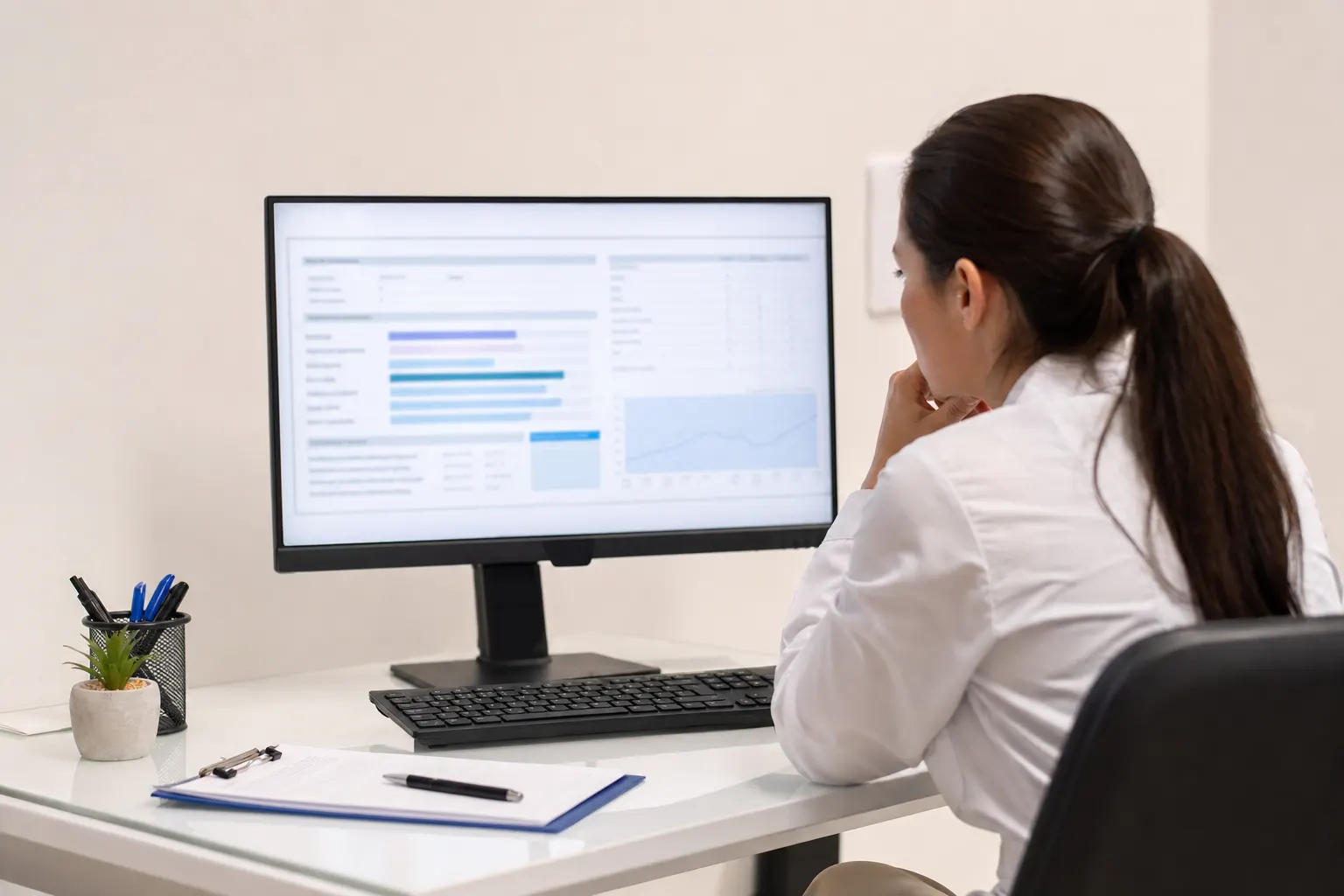 Resultados de evaluación psicológica en pantalla de computadora durante el diagnóstico de disforia de género