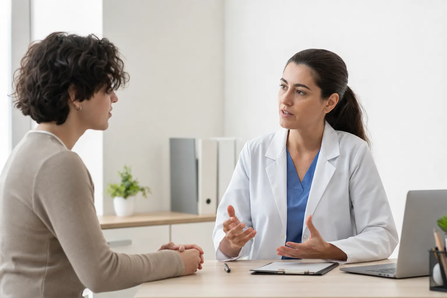 Consulta médica sobre disforia de género en un consultorio en Bogotá