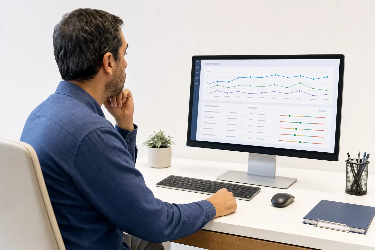 Patient reviewing laboratory results regarding hormonal treatment