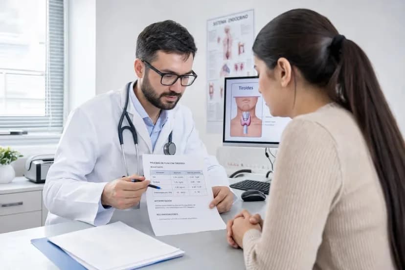 Consulta médica sobre tiroides