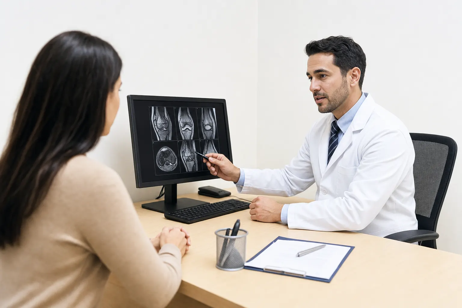 Consulta médica sobre tiroides en un consultorio en Bogotá